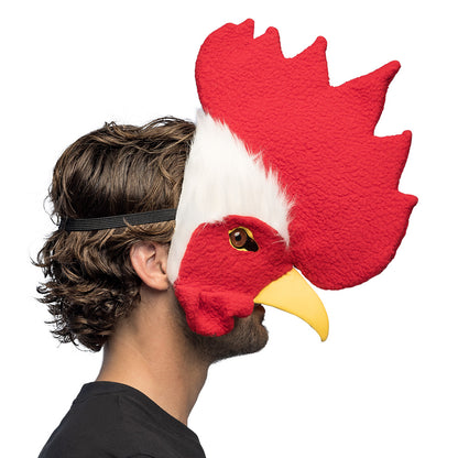 Masque de Coq Rouge et Blanc - Déguisement Carnaval Adulte