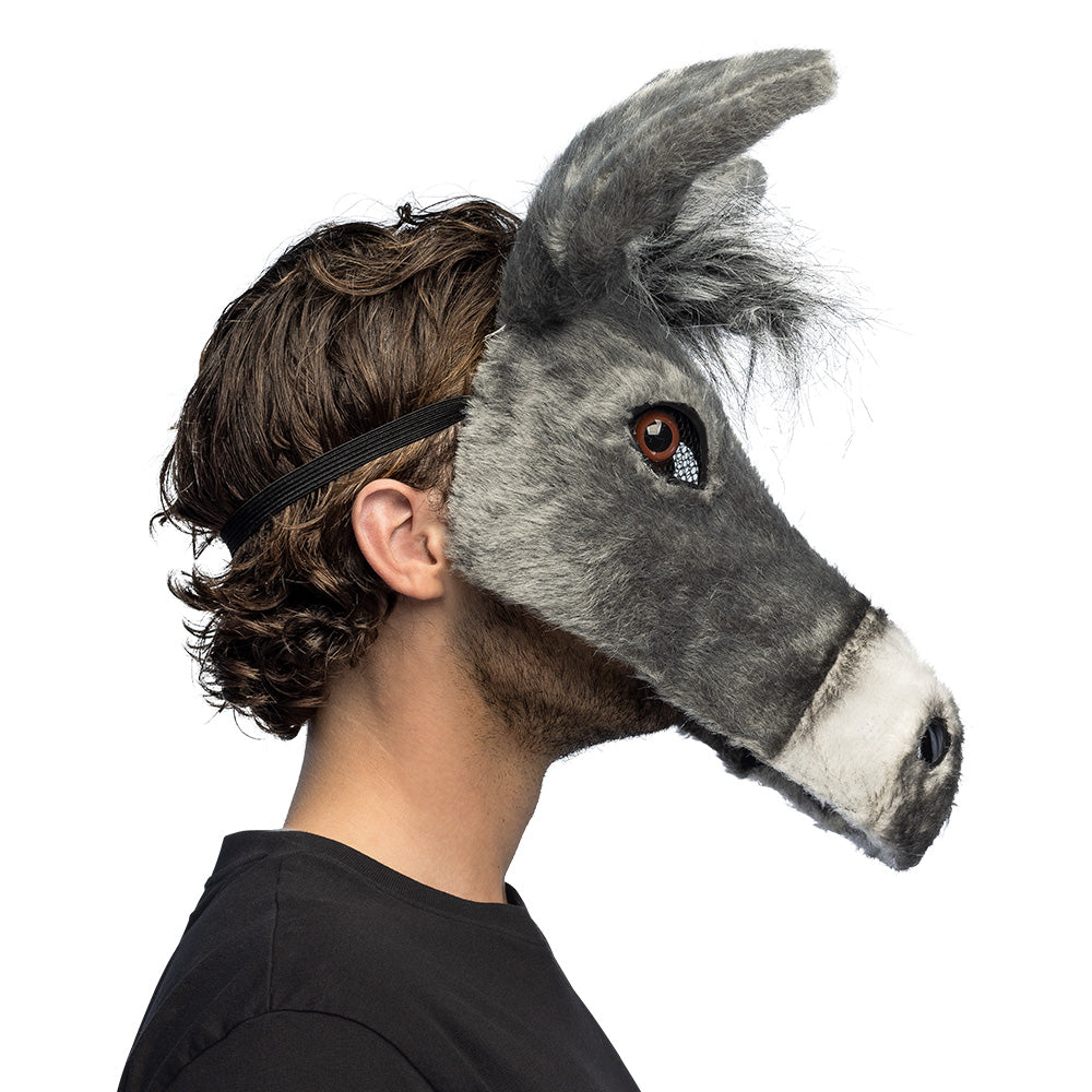 Masque Âne Gris Réaliste - Déguisement Animal Complet