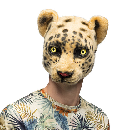 Masque Léopard Réaliste avec Yeux Maille - Déguisement Adulte