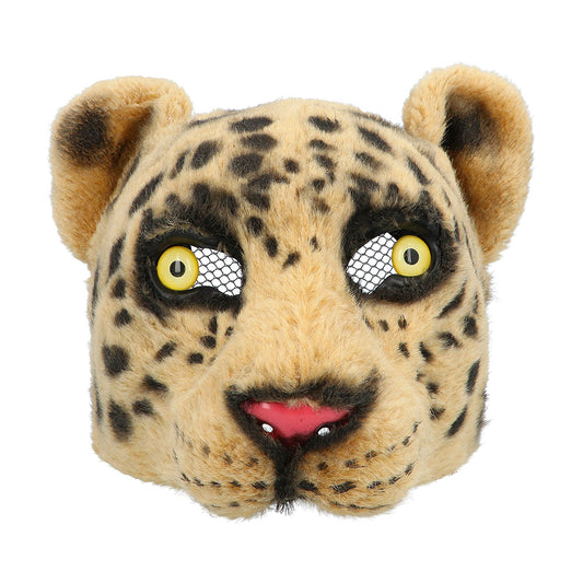 Masque Léopard Réaliste avec Yeux Maille - Déguisement Adulte