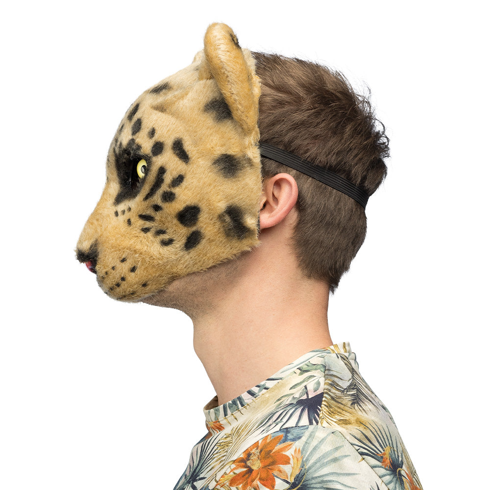 Masque Léopard Réaliste avec Yeux Maille - Déguisement Adulte