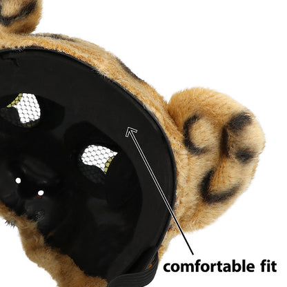 Masque Léopard Réaliste avec Yeux Maille - Déguisement Adulte