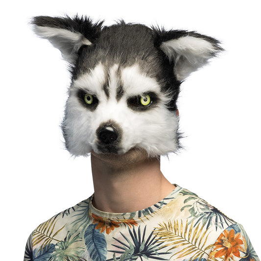 Masque Husky Noir Blanc - Déguisement Chien Sibérien Adulte