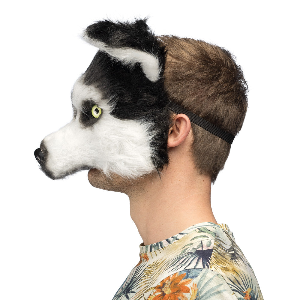 Masque Husky Noir Blanc - Déguisement Chien Sibérien Adulte