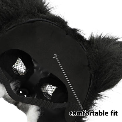 Masque Husky Noir Blanc - Déguisement Chien Sibérien Adulte