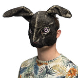 Masque de Lapin Noir Réaliste - Déguisement Animal Complet