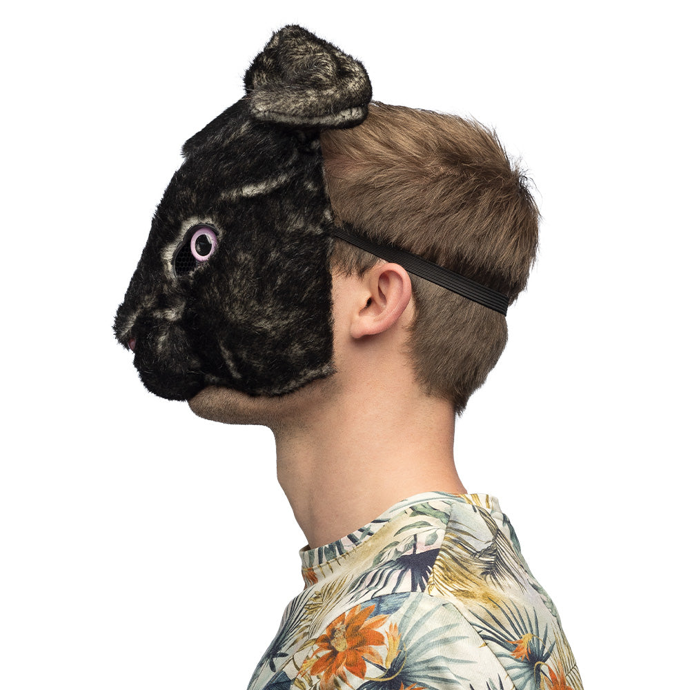 Masque de Lapin Noir Réaliste - Déguisement Animal Complet