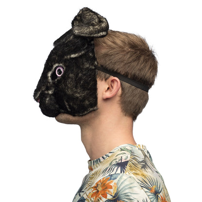Masque de Lapin Noir Réaliste - Déguisement Animal Complet