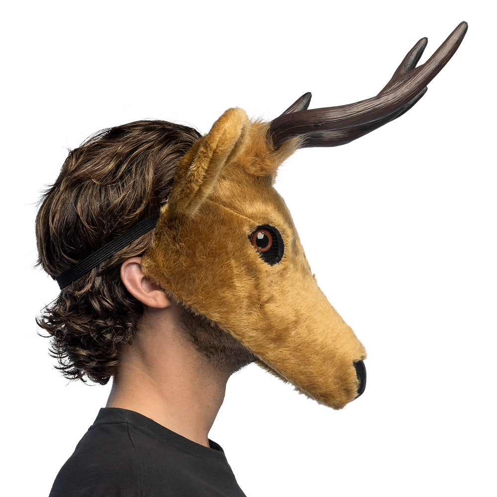 Masque Cerf Réaliste avec Bois - Déguisement Animal Adulte