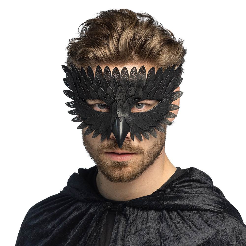 Masque Corbeau Noir Plumes - Déguisement Animal Fantasy