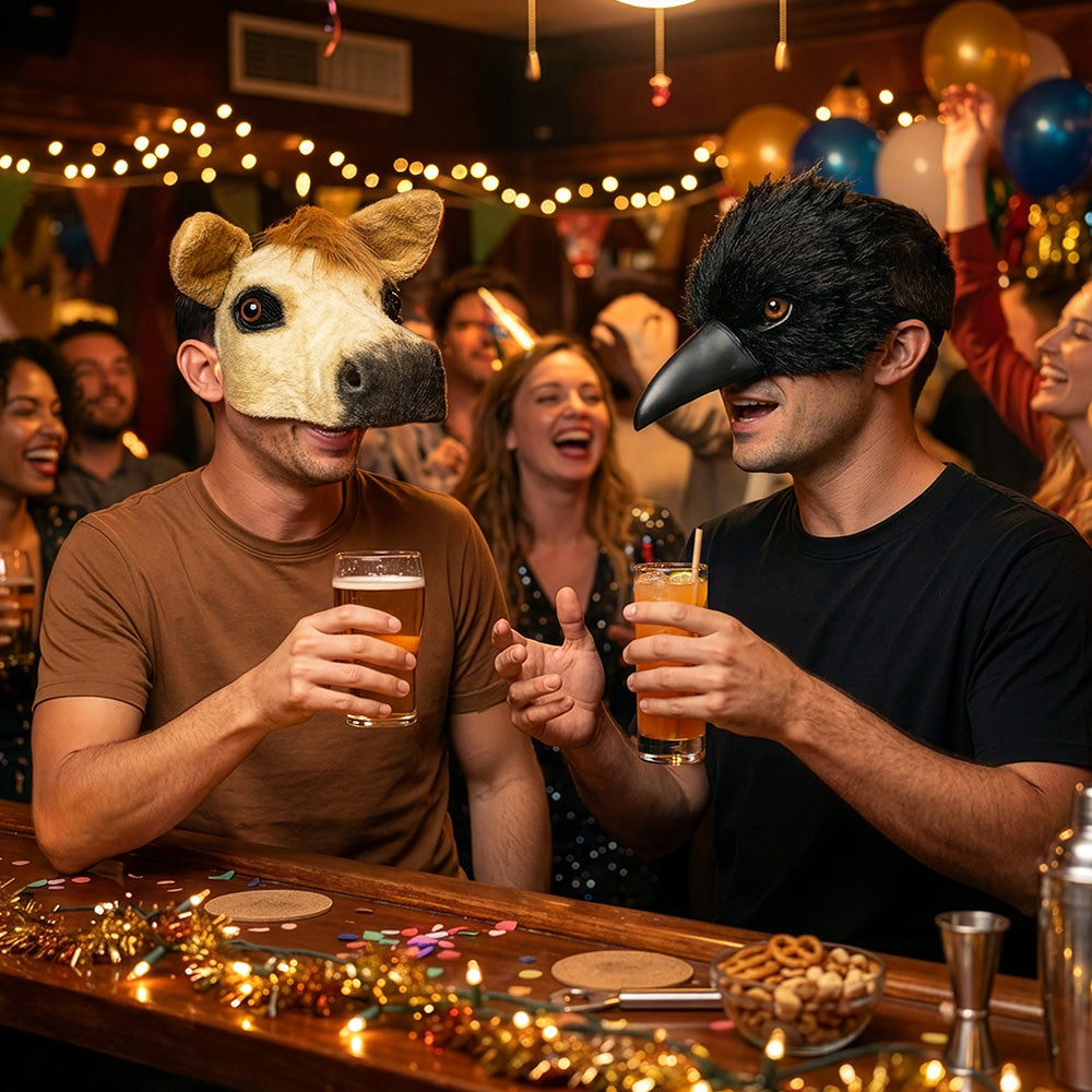 Masque de Vache Réaliste en Peluche - Déguisement Amusant
