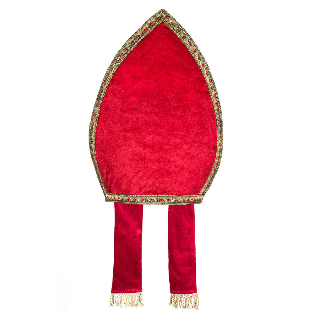 Mitre de Saint Nicolas rouge et or - Déguisement évêque
