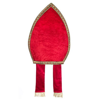 Mitre de Saint Nicolas rouge et or - Déguisement évêque