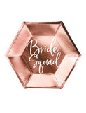 6 Assiettes en carton Bride Squad rose gold 23 cm