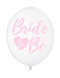 6 Ballons transparents Bride to be rose 30 cm