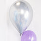 6 Ballons en latex argentés satinés 28 cm