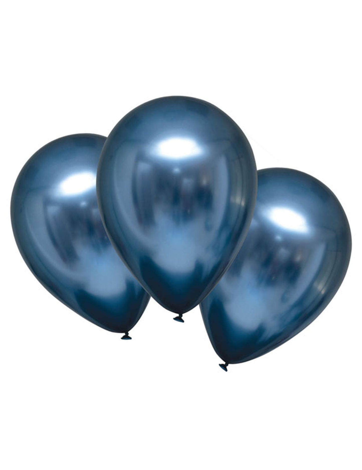 6 Ballons en latex bleu marine satinés 28 cm