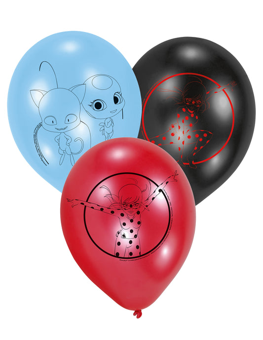 6 Ballons en latex Ladybug 22,8 cm