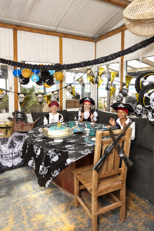 6 Ballons en latex pirate noirs