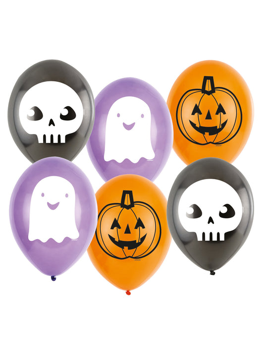 6 Ballons latex Halloween Friends 23 cm