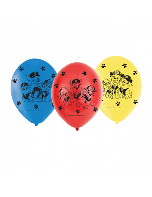 6 Ballons latex Pat' Patrouille 23 cm