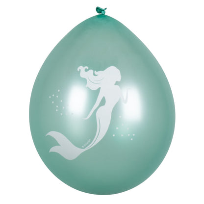 6 Ballons Sirène Lagune 25 cm