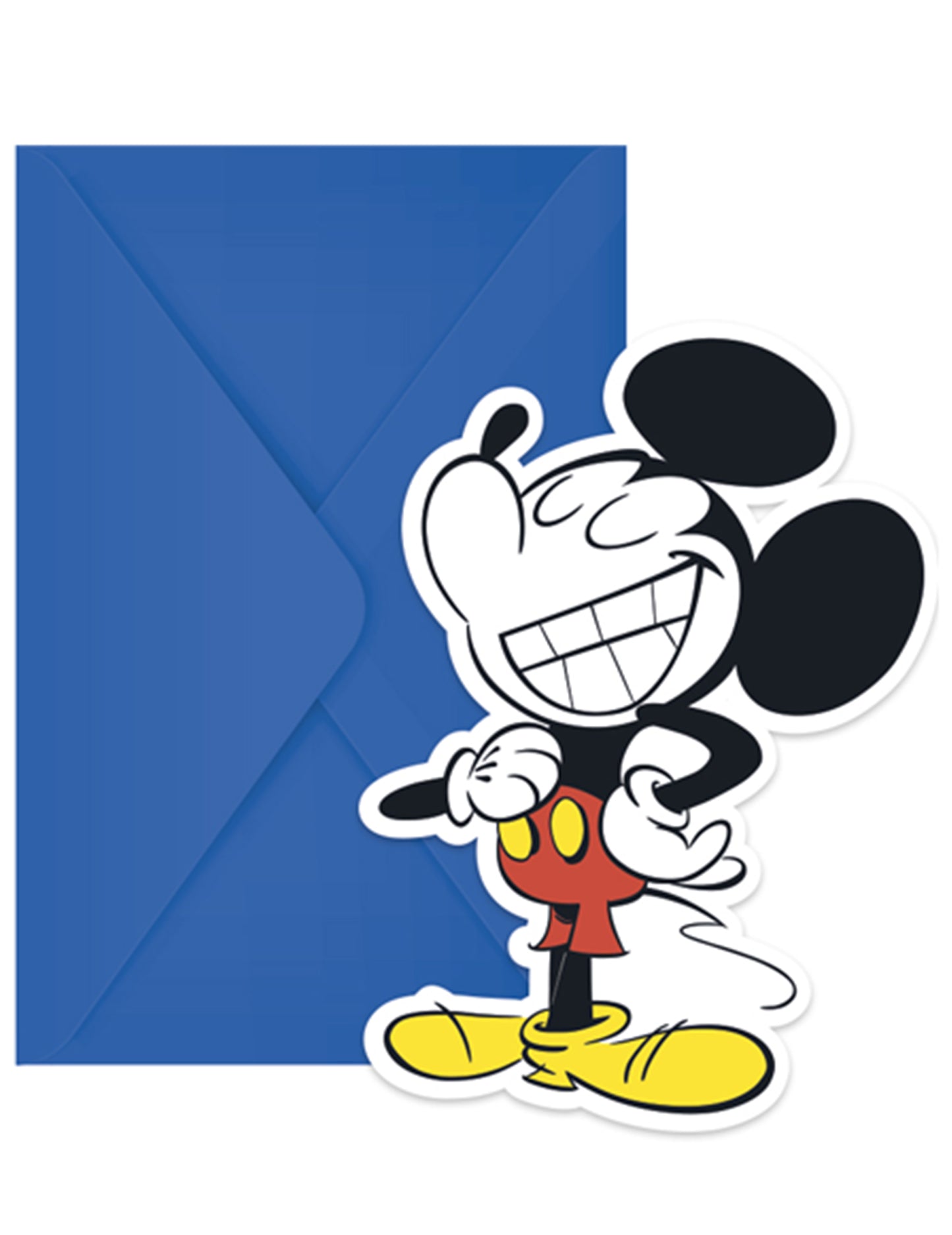 6 Cartes d'invitation et enveloppes Mickey rétro