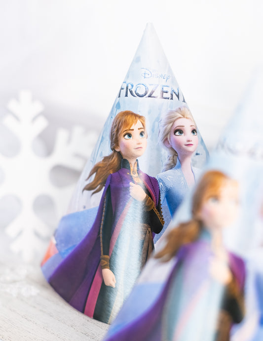 6 Chapeaux de fête en carton La Reine des Neiges 2