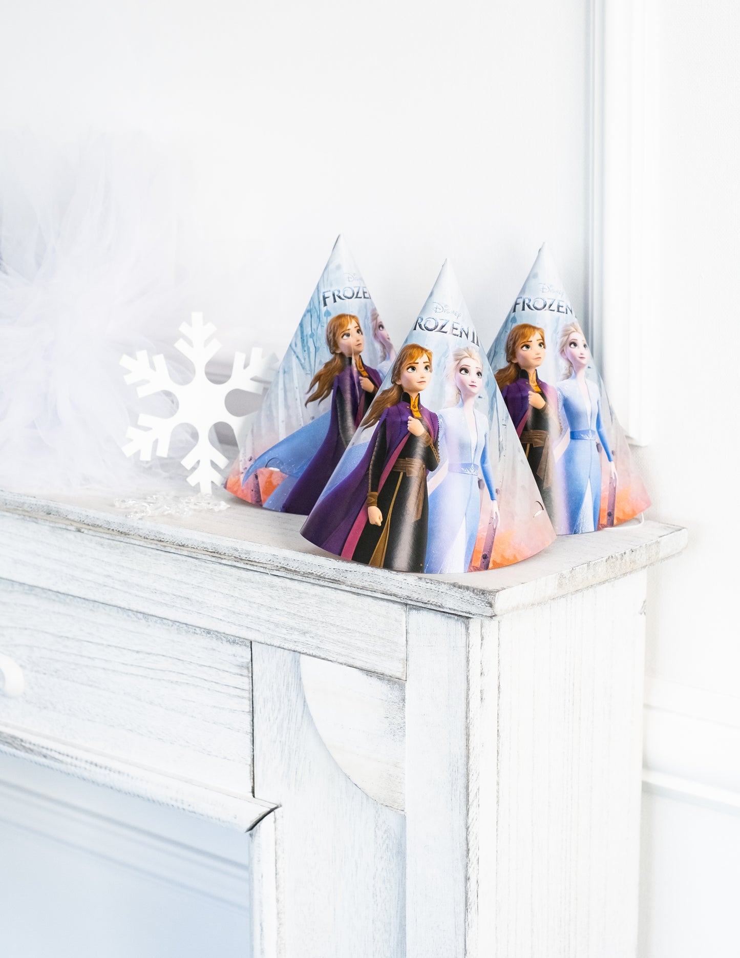 6 Chapeaux de fête en carton La Reine des Neiges 2