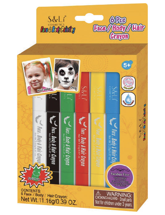 6 Crayons maquillage à l'eau