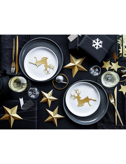 6 Etoiles à suspendre 3D dorées Noël