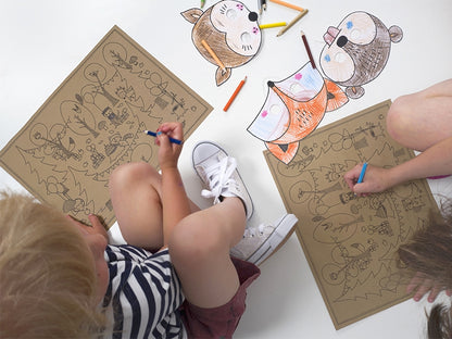 6 Masques à colorier Forêt pour enfant