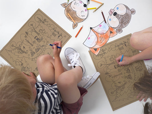 6 Masques à colorier Forêt pour enfant