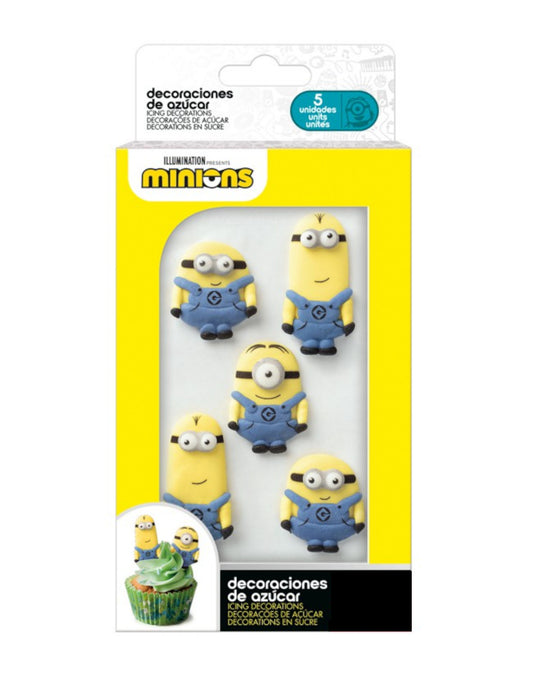 5 Mini figurines en sucre 2D Minions 19 g