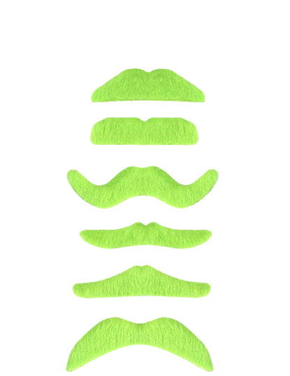 1 Moustache vert fluo adulte