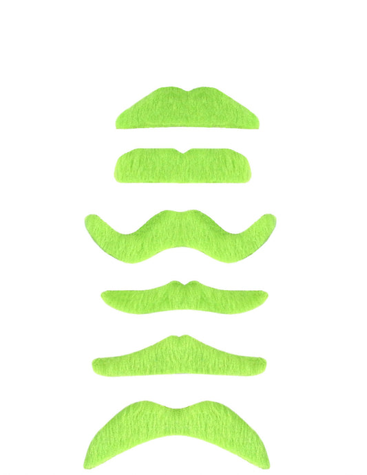 1 Moustache vert fluo adulte