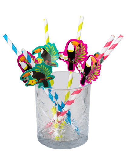 6 Pailles en carton toucan 20 cm