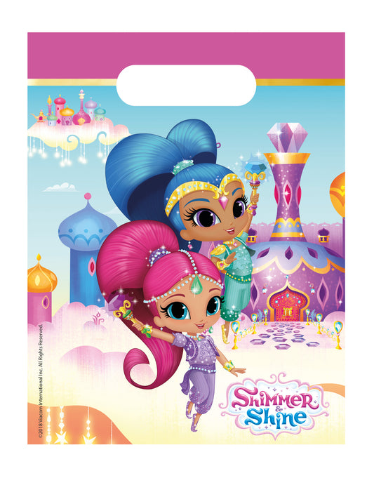 6 Sacs cadeaux Shimmer and Shine 23 x 16,5 cm