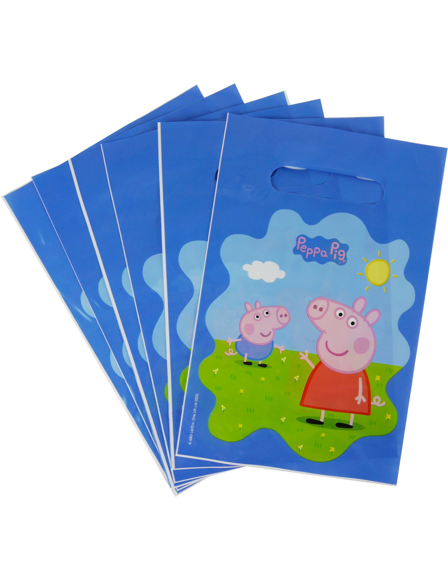 6 Sacs cadeaux en plastique Peppa Pig 22.5 x 15 cm