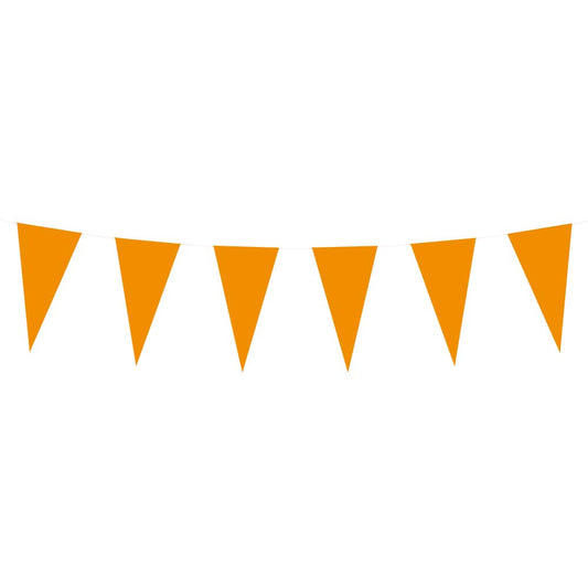 Guirlande Fanions Triangulaires Orange 12cm - Décoration Fête