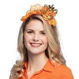Serre-tête Couronne Royale Orange et Or Luxe
