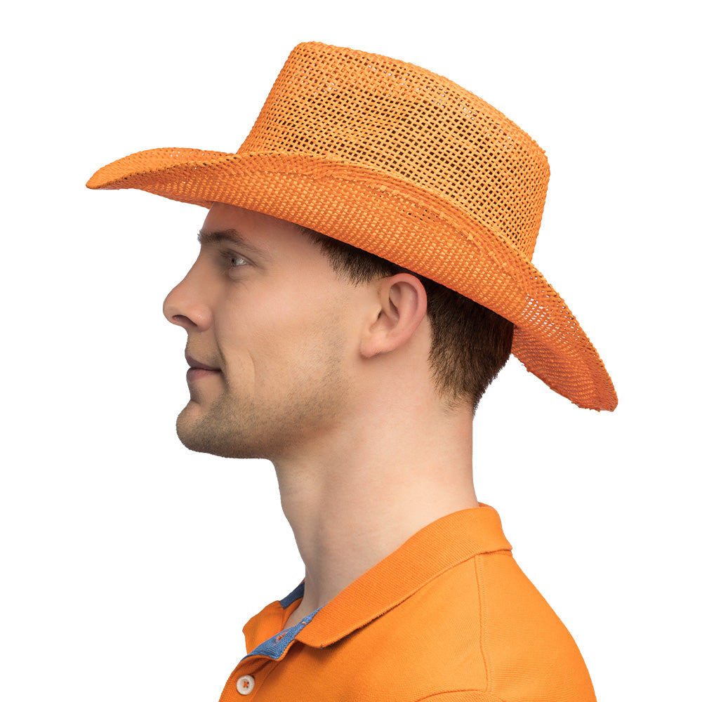 Chapeau Cowboy Orange Filet - Déguisement Western Adulte