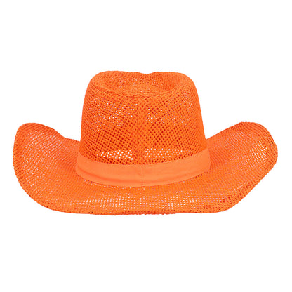 Chapeau Cowboy Orange Filet - Déguisement Western Adulte