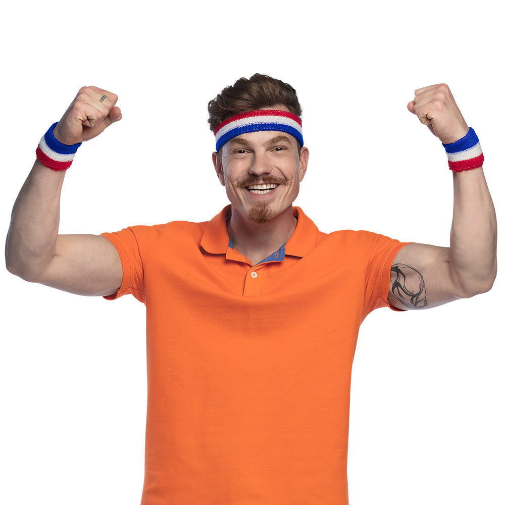 Bandeau et Bracelets Tricolore Bleu Blanc Rouge - Accessoires Rétro