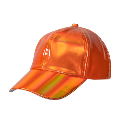Casquette Holographique Orange Fluo - Accessoire Soirée Disco