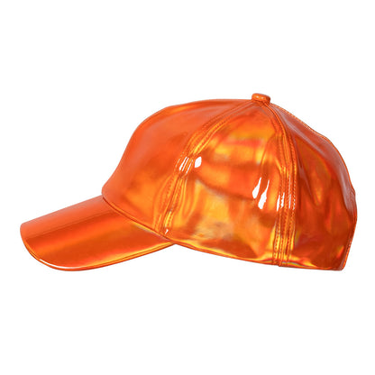 Casquette Holographique Orange Fluo - Accessoire Soirée Disco