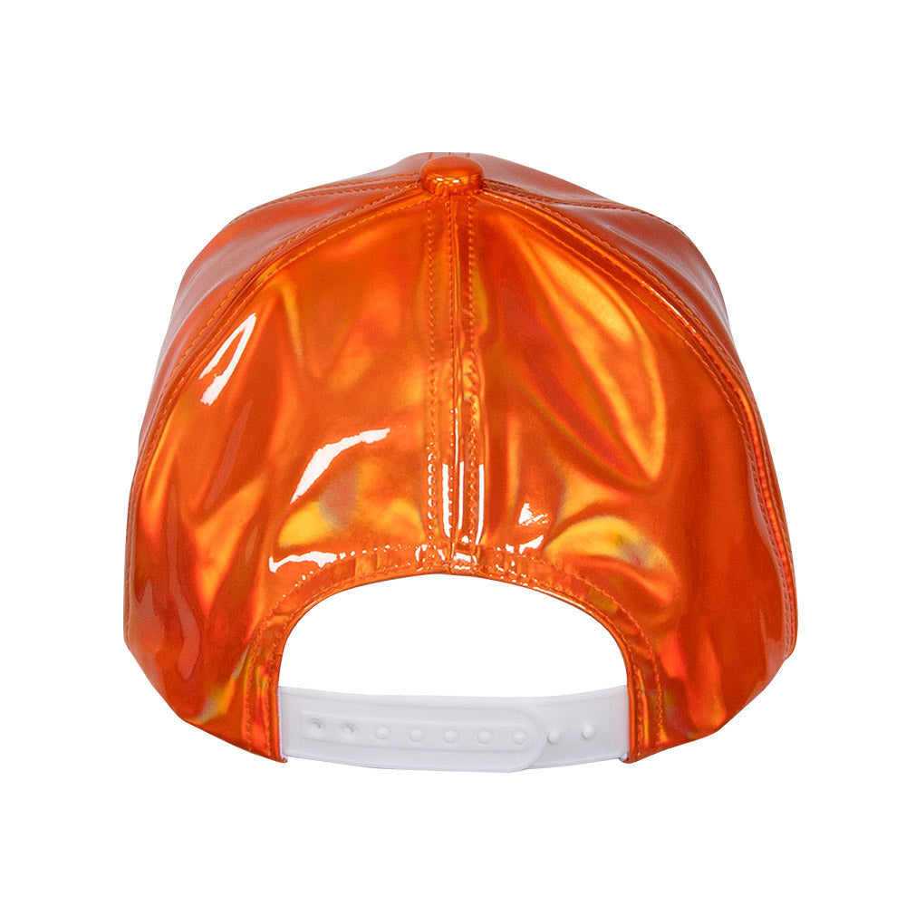 Casquette Holographique Orange Fluo - Accessoire Soirée Disco