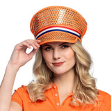 Casquette Paillettes Orange Néerlandaise Fête Royale