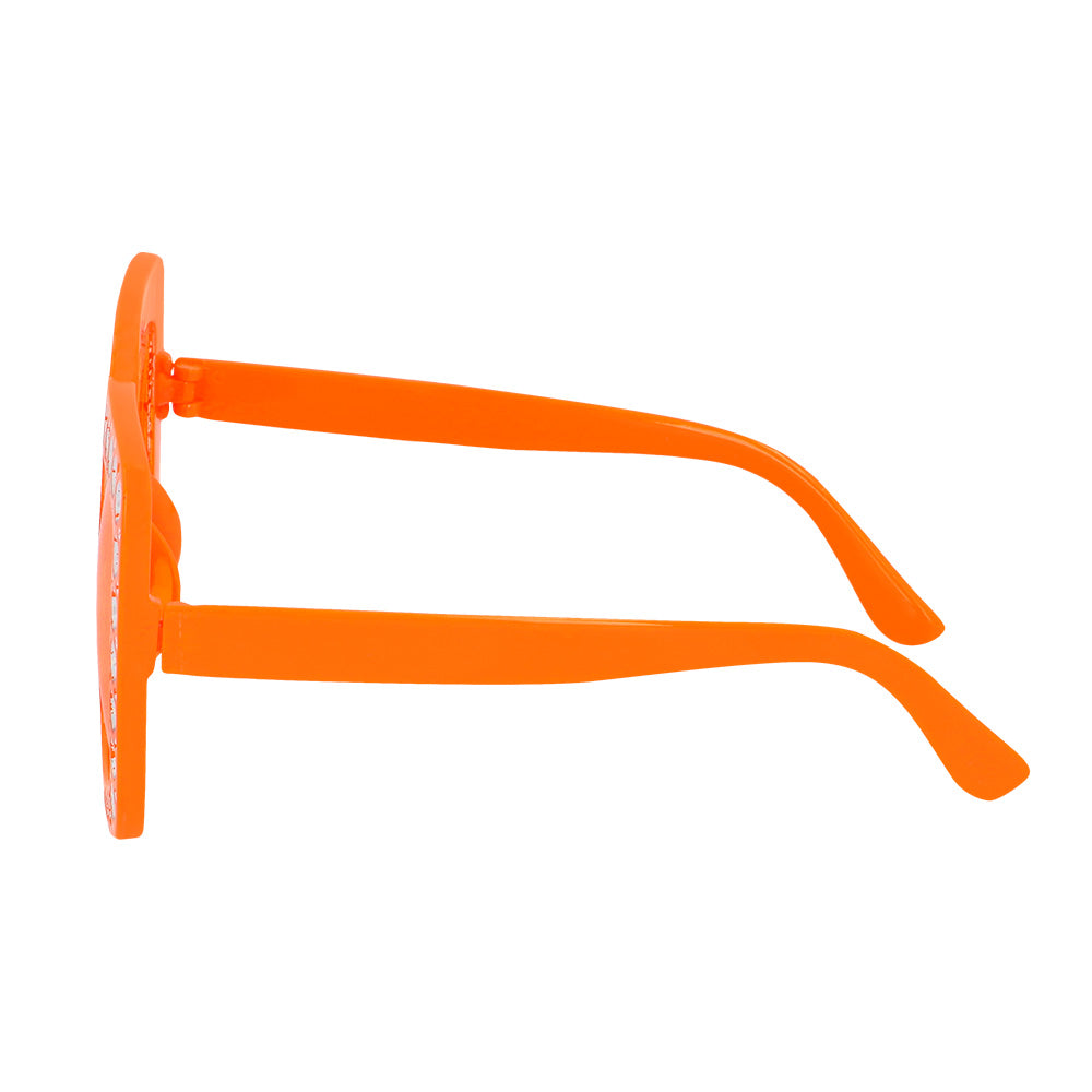 Lunettes Strass Carrées Orange Géantes - Accessoire Fête