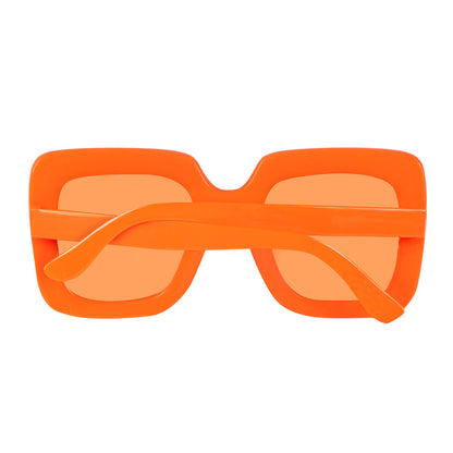 Lunettes Strass Carrées Orange Géantes - Accessoire Fête